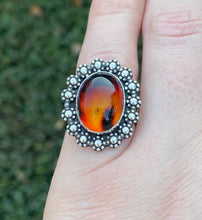 Load image into Gallery viewer, Size 7.25 | Red Amber Flower Ring