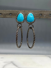 Load image into Gallery viewer, Turquoise Hoops