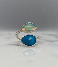 Load image into Gallery viewer, Size 6.75-7 | Turquoise &amp; Opal open
