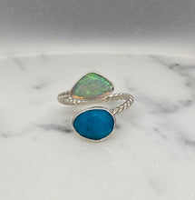 Load image into Gallery viewer, Size 6.75-7 | Turquoise &amp; Opal open