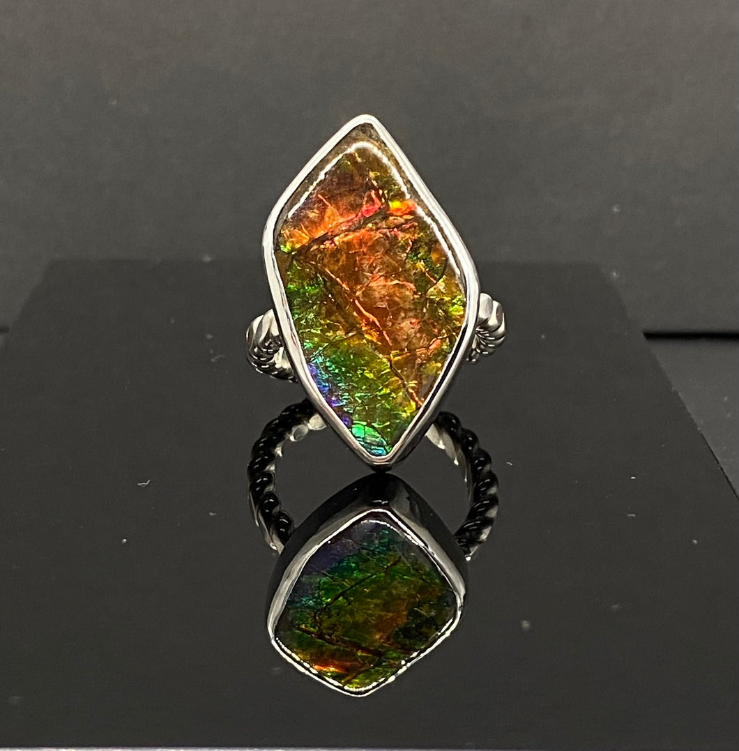 Size 7 | Ammolite Freeform Ring